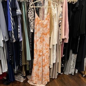Flynn Skye Orange and White Floral Maxi Dress